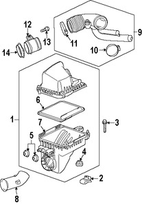 Foto de Caja del Filtro de Aire Original para Suzuki XL-7 2007 2008 2009 Marca SUZUKI Nmero de Parte 1371078J00