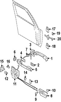 Foto de Conjunto de pestillo de puerta Original para Suzuki SX4 Marca SUZUKI Nmero de Parte 8220280J54