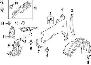 Foto de Protector de Guardafangos Original para Suzuki Kizashi 2010 2011 2012 2013 Marca SUZUKI Nmero de Parte 7232257L00