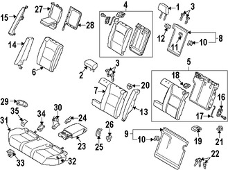 Foto de Panel posterior de Asiento Original para Suzuki Kizashi 2011 2012 2013 Marca SUZUKI Nmero de Parte 8739057L01R3F