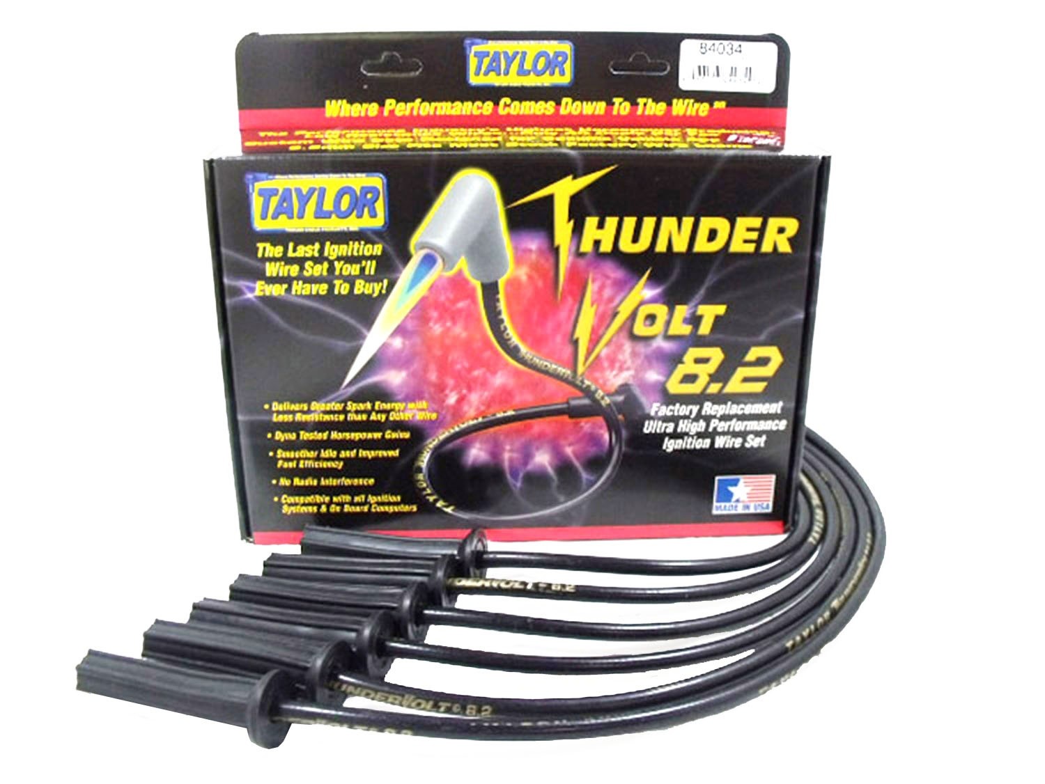 Foto de Juego de cables de buja ThunderVolt 40 ohm Ferrite Core Performance Ignition para Buick Park Avenue 1992 Marca TAYLOR CABLE Nmero de Parte 84034