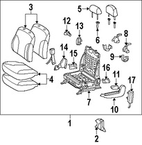 Foto de Respaldo completo de Asiento Original para Toyota Yaris 2008 Marca TOYOTA Nmero de Parte 7156852E30C1