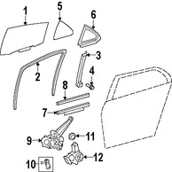 Foto de Cristal de Puerta Original para Toyota Yaris 2007 2008 2009 2010 2011 Marca TOYOTA Nmero de Parte 6812452150