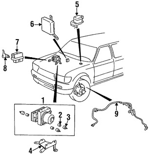 Foto de Mdulo de control de ABS Original para Toyota 4Runner 1996 1997 1998 1999 2000 Marca TOYOTA Nmero de Parte 8954035092