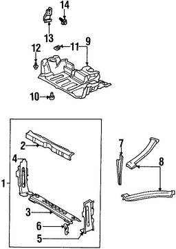 Foto de Barra sujecin soporte del radiador Original para Toyota MR2 Spyder 2000 2001 2002 2003 2004 2005 Marca TOYOTA Nmero de Parte 5321617901