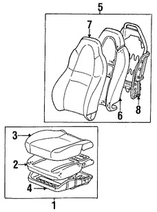 Foto de Cojin de Asiento Original para Toyota MR2 Spyder 2000 2001 2002 Marca TOYOTA Nmero de Parte 7141017300B0