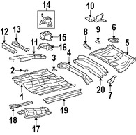 Foto de Travesano Plataforma de Piso Original para Toyota Corolla Toyota Matrix Marca TOYOTA Nmero de Parte 5705202020