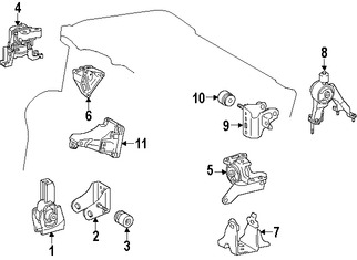 Foto de Soporte de Montura del motor Original para Toyota Corolla 2014 2015 2016 2017 Marca TOYOTA Nmero de Parte 123210T420