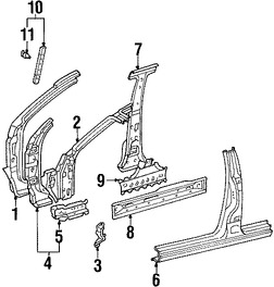 Foto de Sello de Molduras Pilar de Puerta Original para Toyota Sequoia Toyota Tundra Marca TOYOTA Nmero de Parte 678650C010