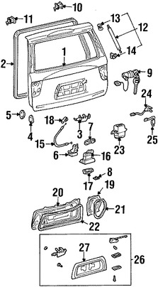 Foto de Soporte Elevacin Puerta Trasera Original para Toyota Sequoia Marca TOYOTA Nmero de Parte 6890509025