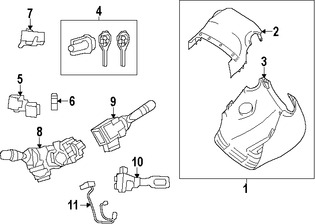 Foto de Cubierta de la Columna de Direccion Original para Toyota RAV4 2013 2014 2015 2016 2017 Marca TOYOTA Nmero de Parte 452860R050C0