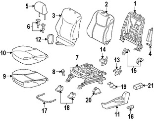 Foto de Cojin de respaldo de Asiento Original para Toyota Prius V 2012 2013 2014 2015 2016 2017 Marca TOYOTA Nmero de Parte 7155247130