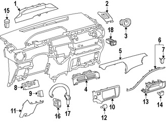 Foto de Cubierta de Panel de Instrumentos Original para Toyota Prius C Marca TOYOTA Nmero de Parte 5553952040C0