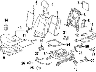 Foto de Almohadilla Calentadora de Asiento Original para Toyota Prius C Marca TOYOTA Nmero de Parte 8751052170