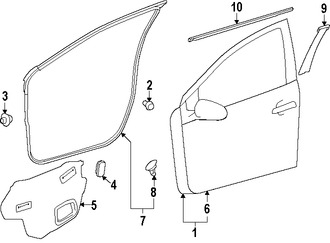 Foto de Carcasa de puerta Original para Toyota Prius C 2012 2013 2014 2015 Marca TOYOTA Nmero de Parte 6700252560