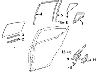 Foto de Cristal de Puerta Original para Toyota Prius C Marca TOYOTA Nmero de Parte 6814052370