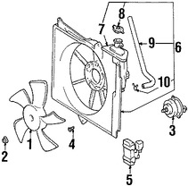 Foto de Cubierta de ventilador de enfriamiento del motor Original para Toyota Echo Scion xB Scion xA Marca TOYOTA Nmero de Parte 1671121030