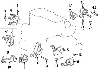 Foto de Soporte de Montura del motor Original para Toyota RAV4 Scion tC Marca TOYOTA Nmero de Parte 123150V010