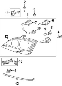 Foto de Portalampara de Faros Laterales Original para Lexus RX300 Lexus ES300 Lexus ES330 Toyota Tundra Toyota Sequoia Toyota Sienna Marca TOYOTA Nmero de Parte 9915910228