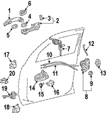 Foto de Conjunto de pestillo de puerta Original para Toyota Lexus Scion Marca TOYOTA Nmero de Parte 6904002120