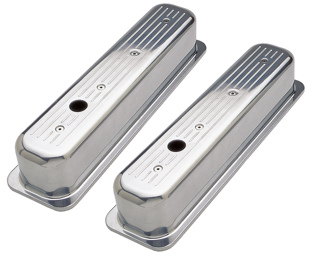 Foto de Tapa de Valvula del Motor Ball-milled Aluminum Covers Tall Pinstripes 1987-1999 Sb Chevrolet para Chevrolet GMC Marca TRANS DAPT PERFORMANCE Nmero de Parte 6985