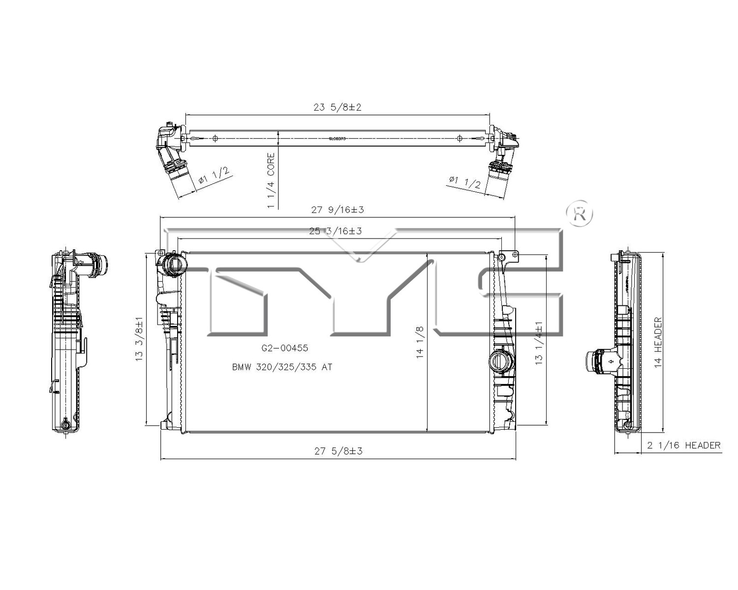 Foto de Montura del radiador para BMW Marca TYC Nmero de Parte 13395