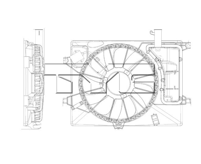 Foto de Ventilador Dual Condensador y Radiador  para Hyundai Elantra 2012 Kia Forte 2014 Marca TYC Nmero de Parte 622580