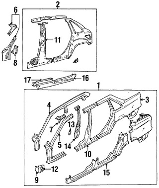 Foto de Pilar B de Carroceria Original para Volvo S70 1998 Volvo V70 1998 Marca VOLVO Nmero de Parte 9444703