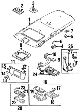 Foto de Interruptor del Techo Corredizo Original para Volvo V70 Volvo XC70 Volvo S60 Volvo XC90 Volvo S80 Volvo C70 Marca VOLVO Nmero de Parte 9168160