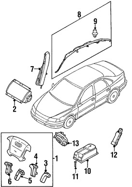 Foto de Sensor de impacto del Air Bag Original para Volvo S60 Volvo V70 Volvo XC70 Volvo S80 Marca VOLVO Nmero de Parte 8622365