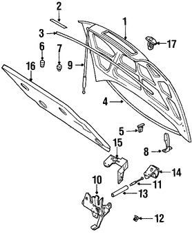 Foto de Sello del capo Original para Volvo S40 Volvo V40 Marca VOLVO Nmero de Parte 30801269