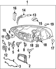 Foto de Faro Original para Volvo S40 Volvo V50 Marca VOLVO Nmero de Parte 31265706