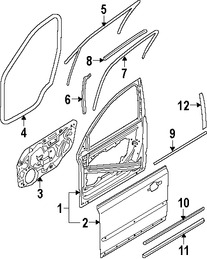 Foto de Protector contra Intemperie Cristal de Puerta Original para Volvo S40 Volvo V50 Marca VOLVO Nmero de Parte 31253000