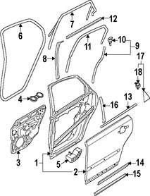 Foto de Protector contra Intemperie Cristal de Puerta Original para Volvo S40 Volvo V50 Marca VOLVO Nmero de Parte 31253002