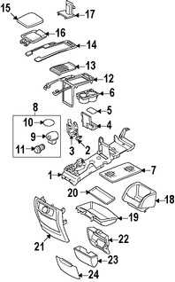 Foto de Consola de Apoyabrazos Original para Volvo S40 Volvo V50 Marca VOLVO Nmero de Parte 39816548