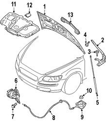 Foto de Aislamiento del capo Original para Volvo V50 Volvo S40 Volvo C30 Volvo C70 Marca VOLVO Nmero de Parte 30740133