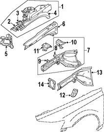 Foto de Refuerzo del protector del Guardafangos Original para Volvo V50 Volvo S40 Volvo C30 Volvo C70 Marca VOLVO Nmero de Parte 30661101