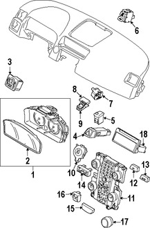 Foto de Interruptor de Calefaccin del Asiento Original para Volvo C30 Volvo C70 Marca VOLVO Nmero de Parte 8697163