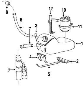 Foto de Soporte Tanque de Combustible Original para Volvo 740 Volvo 760 Volvo 940 Volvo 960 Volvo S90 Volvo V90 Marca VOLVO Nmero de Parte 3501484