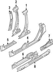 Foto de Pilar B de Carroceria Original para Volvo XC70 Volvo V70 Marca VOLVO Nmero de Parte 31213853