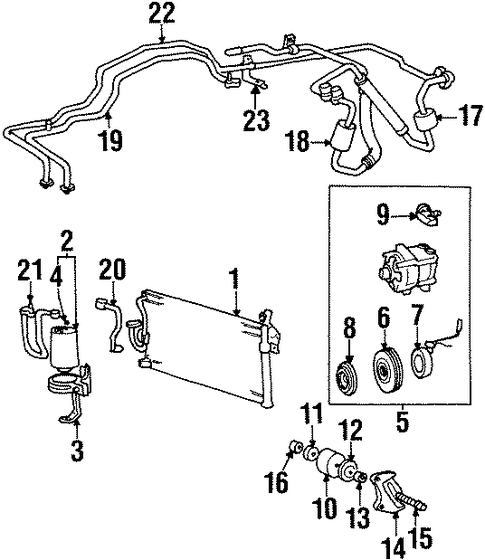 Foto de Condensador de Aire Acondicionado para Hyundai Tiburon 1997 1998 1999 2000 2001  ORIGINAL parte# 97606-27700