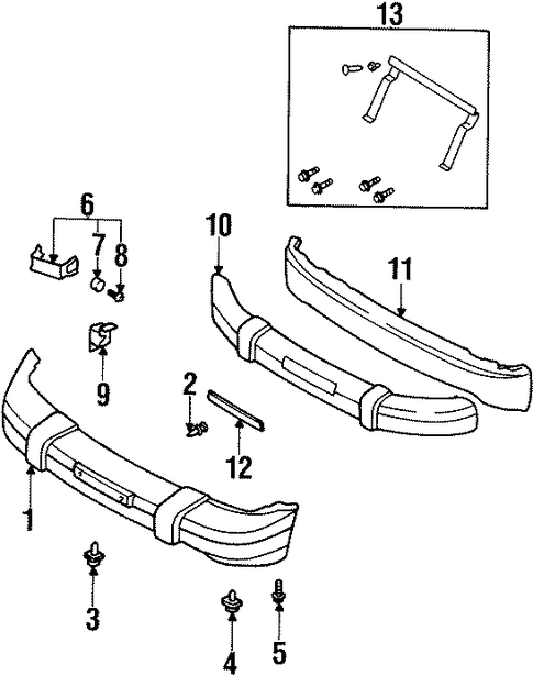 Foto de Absorbedor de impacto de gomaespuma del parachoque para Kia Sportage 1998 1999 2000 2001 2002  ORIGINAL parte# 0K080-50111C