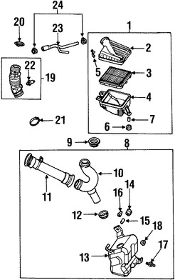 Foto de Conjunto de carcasa y filtro de aire Original para Daewoo Lanos 1999 2000 2001 2002 Marca DAEWOO N�mero de Parte 96182219