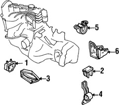 Foto de Soporte de Montura del motor Original para Daewoo Lanos 1999 2000 2001 2002 Marca DAEWOO N�mero de Parte 96181132