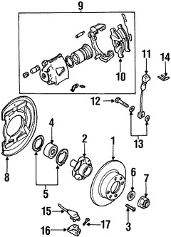 Foto de Cubierta de Polvo de Frenos Original para Daewoo Lanos 1999 2000 2001 2002 Marca DAEWOO Nmero de Parte 96284397