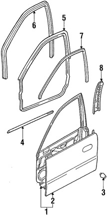 Foto de Panel externo de puerta Original para Daewoo Lanos 2000 2001 2002 Marca DAEWOO N�mero de Parte 96278846