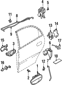 Foto de Conjunto de pestillo de puerta Original para Daewoo Lanos 1999 2000 2001 2002 Marca DAEWOO Nmero de Parte 96305420