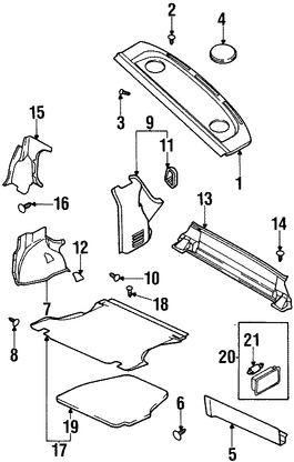 Foto de Panel de maletero Original para Daewoo Lanos 1999 2000 2001 2002 Marca DAEWOO N�mero de Parte 96236073