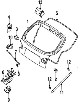 Foto de Soporte Elevaci�n Puerta Trasera Original para Daewoo Lanos 1999 2000 2001 2002 Marca DAEWOO N�mero de Parte 96306157