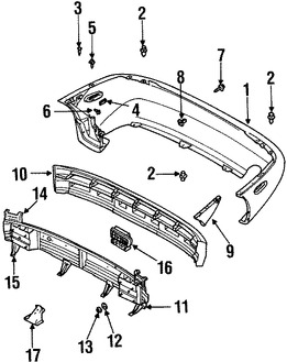 Foto de Cubierta del parachoques Original para Daewoo Lanos 1999 2000 Marca DAEWOO N�mero de Parte 96226177